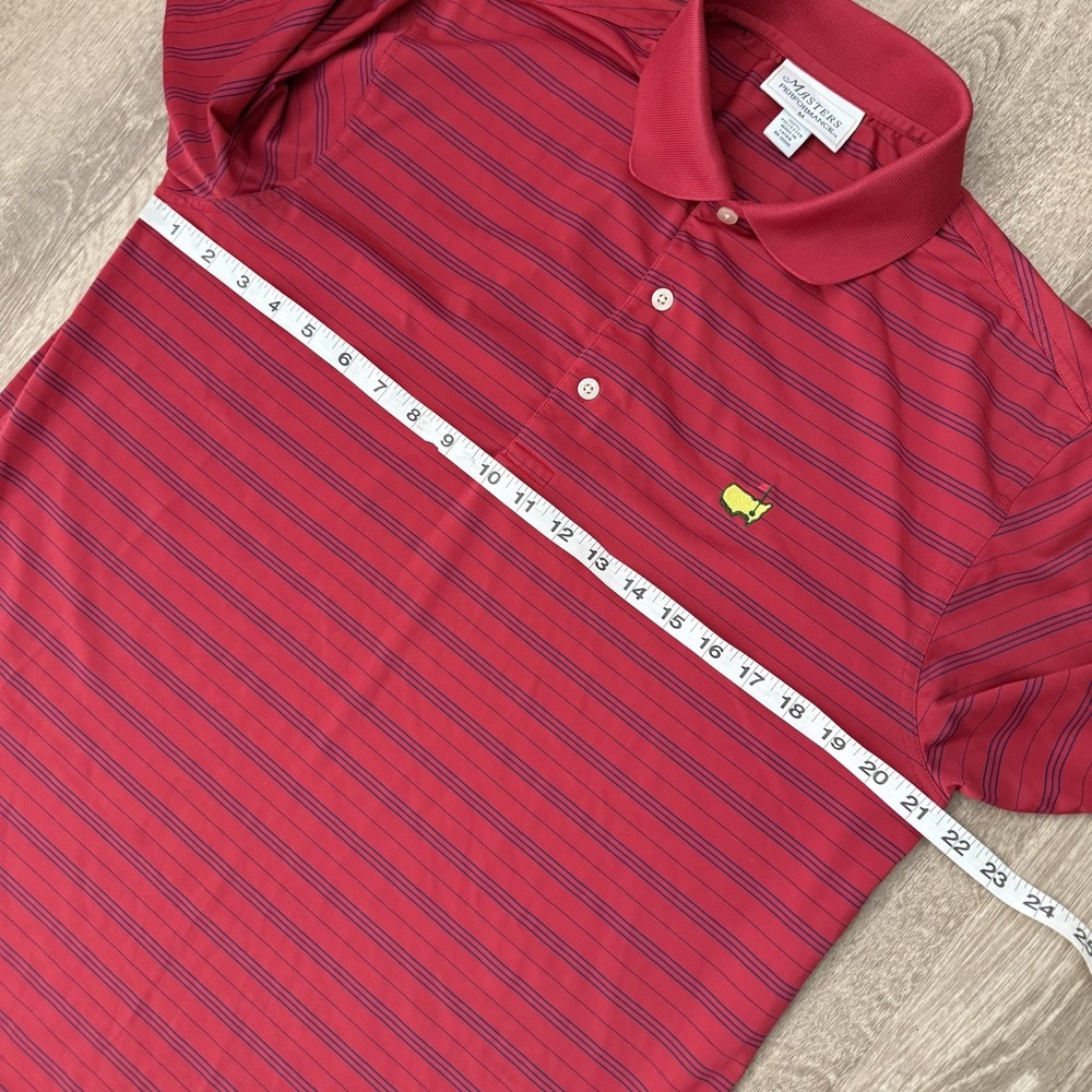 Masters Performance Short Sleeve Polo Men's Medium Red Blue Striped Stretch - Picture 4 of 5